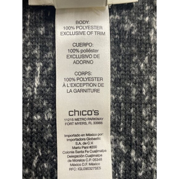 Zenergy By Chicos Womens Gray Open Front Sleeveless Knit Vest Size O - Picture 7 of 7